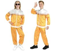 Aomig Beer Costume Tracksuit 80s 90s Shell Suit Retro, Bad Taste Outfit Beer Print Jogging Suit Oktoberfest Costume Unisex Retro Dress Up 80s Disco Outfit for Theme Party Halloween Music Festivals(L)