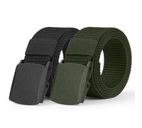 Aomig Belts for Men, Adjustable Nylon Canvas Fabric Golf Belt, Cut To Fit Canvas Web Belt Fits Anywhere, No Holes Invisible Belt for Men, Nylon Automatic Buckle Belt Suitable for Work and Travel