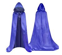 Aomig Blue Hooded Cape Kids Long Robe Cloak, Kids Hooded Cloak For Halloween Cosplay Party, Witch Vampires Devil Costume Cosplay Fancy Dress Party, Christmas Fancy Cape (100cm/39.37in)