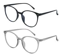 Aomig Blue Light Blocking Glasses, 2 Pcs Anti Blue Light Computer Gaming Glasses for Women Men, Lightweight Reading Eyewear Anti Glare Anti Eyestrain Fashion Transparent Eyeglasses