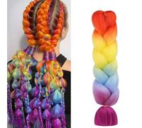 Aomig Braiding Hair Extensions, 1PC Ombre Braiding Hair, Jumbo Braids Hair Extension Synthetic Wig, Fashion Synthetic Braid Hair Extensions for Braiding Twist Braids Hair for Women
