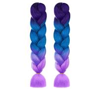 Aomig Braiding Hair Extensions, 2Pc Ombre Braiding Hair, Jumbo Braids Hair Extension Synthetic Wig, Fashion Synthetic Braid Hair Extensions for Braiding Twist Braids Hair for Women
