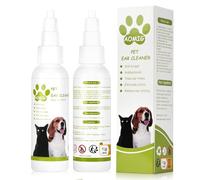 Aomig Cat & Dog Ear Cleaner Solution, Ear Care for Dogs Ear Mite Treatment, Dog Ear Drops for Infection Antibiotics, Cat Ear Drops Soothes Itchy Ears, Ear Cleaner Treatment for All Other Animal(2 PCS)