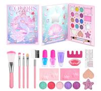 Aomig Children's Make-Up Set Girls 36 Pieces Washable Cosmetic Set 23 Colours Princess Make Up Toy with Nail Polish Lipstick Makeup Case Age 4-12 Toy Halloween Christmas Birthday Gift
