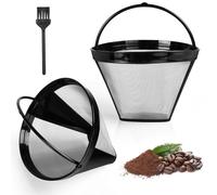 AOMIG Coffee Filter for Ninja, 2 Pcs Reusable #4 Style Cone Coffee Filters Basket, Replacement Permanent Basket Filter for Ninja CFP Series Coffee Machines, Silver