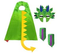 Aomig Dinosaur Cape, Dinosaur Carnival Cloak, Children's Cosplay Carnival Costume Cloak with Mask, Dinosaur Cape for Role Play, Halloween Theme Party, Birthday Party, Masquerade Costumes(Green)