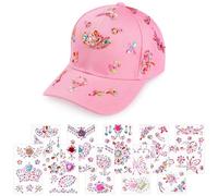 AOMIG DIY Girls Baseball Cap, Kids Adjustable Snapback Cap with Glitter Gem Stickers,Unisex Baseball Cap Arts & Crafts for Kids, Sports Snapback Cap Birthday Present, Decorate Cap Halloween Chirstmas