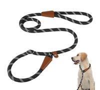 Aomig Dog Slip Lead Nylon Dog Rope Lead, 1.8M Reflective Cat Leashes Anti-Choke Dog Slip Leashes Climbers Rope Ideal for Outdoor Training Running Walking(Black)