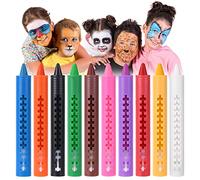 AOMIG Face Paint Crayons Kit, 10 Colors Children's Face Paint Set, Safe Non-Toxic Face Body Crayons for Kids, Bright Colors Body Painting Kit for Children's Day, Halloween Makeup, Party or Cosplay