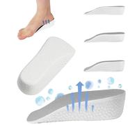 Aomig Height Increase Shoe Insoles, Heel Insole Invisible Heel Inserts, Heel Cushion Pads Half Increased Heel Shoe Lifts, Elevator Shoe Lift Inserts for Leg Discrepancies, Heel Pain Men Women 1.5cm