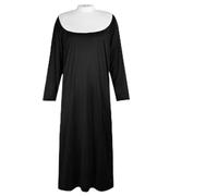 Aomig Men Nun Costume, 4 Pcs Adults Nun Dress Up Costume for Halloween Cosplay, Male Nuns Religious Habit Nun Fancy Dress Costume Accessories Nun Hat Nun Cross, Nun2 Costume Themed Party Outfits(L)