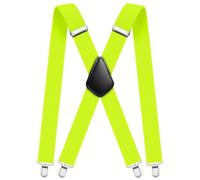 Aomig Mens Braces, Suspender Mens Braces with 4 Strong Metal Clips, 3.5cm Wide Heavy Duty Suspenders, Men's X Style Durable Adjustable Suspender, Men Women Braces for Business Wedding Casual