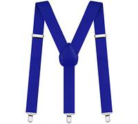 Aomig Men's Braces, Y-Shape Suspenders with 3 Strong Metal Clips, 3.5cm Wide Heavy Duty Suspenders, Adjustable Elastic Trousers Braces, One Size for Men, Women, Business, Wedding, Casual