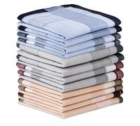 Aomig Men's Handkerchiefs, 12 Pack Soft Gents Hankies Set, Mens Premium Handkerchiefs Assorted Pocket Square Hankies for Men and Women, Classic Hankie for Grooms, Weddings, Prom, Celebration, Party…