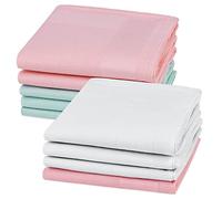 Aomig Men's Handkerchiefs - 9Pcs Soft Cotton Solid Color Hankies, Premium Pocket Squares for Men & Women, Classic Hankies for Weddings, Prom & Parties