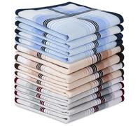 Aomig Men's Premium Handkerchiefs, 12 Pcs Soft Cotton Gents Pocket Square Set, Assorted Classic Hankies for Grooms, Weddings, Prom, Celebration