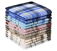 Aomig Men's Premium Handkerchiefs, 12 Pcs Soft Cotton Gents Pocket Squares Set, Assorted for Men & Women, Classic Hankies for Grooms, Weddings, Prom, Celebration