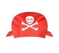 AOMIG Pirate Bandana, 1 Pcs Red Bandana Head Scarf for Girls Boys Kids, Captain Headbands Unisex Headwraps, Multi-purpose Hair Scarf Handkerchief Wristband, Theme Party Mardi Gras Headwear