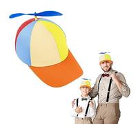 Aomig Propeller Hat, Adults Funny Helicopter Baseball Cap with Propellers, Colorful Patchwork Rainbow Propeller Cap, Summer Sun Protection Sun Hat Propeller Outdoor Hat for Fancy Dress Party Gifts