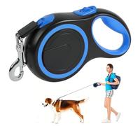 Aomig Retractable Dog Lead Tangle-Free Retractable Dog Leash, 8m/50kg Heavy-Duty Extendable Dog Leads, Robust Self-Locking Dog Lise with Quick-Lock Pause System for Outdoor Walking & Jogging Use(Blue)