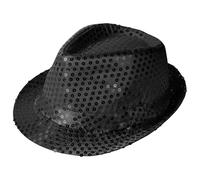 Aomig Sequin Hat and Suspenders, Bow Tie - Glitter Costume Accessories for Hen Party, Jazz Dancers, Gangsters, Rappers, Cowboys, New Year’s Eve, Wedding Party