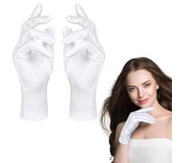 Aomig White Gloves for Adults, Unisex, Polyester, Size 23cm, White, Opera, Wedding, Prom, Costume Gloves