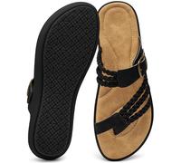 Aomigoct Comfortable Women's Sandals: Effortless Slip On and Memory Foam for Everyday Wear, Adjustable Buckle and Non-Slip Sole for Confident Walking, Urban Women 25-45, black, 4.5 UK