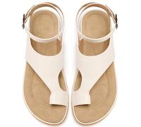 Aomigoct Flat Sandals for Women, Elegant: Adjustable Comfortable Summer Sandals for Women 2026 - Non-Slip and Breathable Women's Hiking Shoes, beige, 5 UK