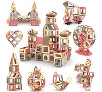 AOMIKS 173Pcs Magnetic Tiles 3D Mini Magnet Blocks for Kids Educational Inspirational Learning & Creativity STEM Building Toys for Kids Ages 3 Years + (Morandi Color)