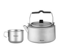 Aomiun Portable Titanium Kettle Set with Stainless Steel Cups - Camping, Fishing, Travel & Bushcraft - Lightweight, Durable & Easy to Carry