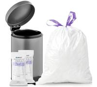 AOMKES Drawstring Bin Bags, 15L Bin Bags Small Bin Liners, 40 Count Rubbish Trash Bags, Tear-Resistant Caddy Liners for Kitchen, Bedroom, Office, Food Waste or Pedal Bins
