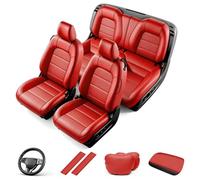 AOMSAZTO Custom Fit Seat Covers for Ford Mustang Coupe 2015-2026 Red