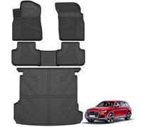 AOMSAZTO Floor Mats & Cargo Liner Fit for 2017-2025 Audi Q7/SQ7 - Custom Fit All Weather TPE Rubber Floor Liners for Audi Q7 1st & 2nd Row & Trunk Mat Full Set Car Mats, Black