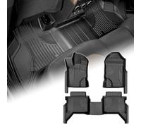 AOMSAZTO Floor Mats for Ford Ranger SuperCrew Cab 2019-2023, Heavy Duty TPE All Weather Protection Car Floor Mats, 1st & 2nd Row Full Set Rubber Floor Liners, Anti Skid Car Mats, Black