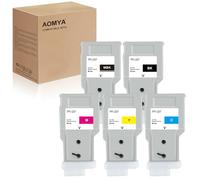 Aomya 5 Pack PFI-207 Compatible Ink Cartridge Replacement for Canon imagePROGRAF iPF680 iPF685 iPF780 iPF785 Printer,PFI207 Pigment Ink Tank PFI-207MBK PFI-207BK PFI-207C PFI-207M PFI-207Y