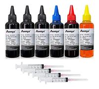 Aomya Ink Refill kit 6x100ml Compatible for Canon PGI-545 PGI-540 PGI-550 CLI-551 PGI-570 CLI-571 PGI-580 PGI-525 PGI-520 CLI-521 Inkjet Printer Refillable Ink Cartridge with 4 Syringes,3BK+CMY
