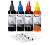 Aomya Universal Dye Ink Refill Kit for HP Canon Epsn Brother Lexmark Printers Compatible Cartridges Refillable Cartridge CISS CIS System 400ml 4 Color Set with 4 Free Syringes (BK, C, M, Y)