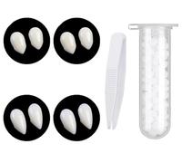 AONAT 4 Pairs Halloween Vampire Teeth Costume Fangs Kit, 4 Sizes Vampire Fangs Cosplay Fake Teeth for Adult Halloween Party Dress Up Accessories, Vampire Costume Accessories(13mm, 15mm) White