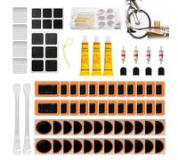 AONAT 79 PCS Bike Tyre Puncture Repair Kit with 48 PCS Self-Adhesive Patches, Glue, Tyre Levers, Portable Storage Case for Road, Mountain, Commuter Bikes & Motorcycles