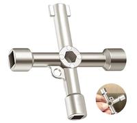 AONAT Meter Box Key,Gas Key,4-Way Multi-Functional Utilities Key,Electrical Cabinet Key for Cupboard,Cabinet,Water,Gas,Electric & Plumbing Applications,Silver