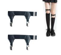AONAYO 1 pair of men's sock holders, men's sock holders, socks garters men, socks braces with non-slip locking clips, adjustable garter for business, wedding, black, einem Wadenumfang von 30-55 cm