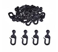AONEAR 36 Pack Plastic Hooks for Gazebo Curtains and Mosquito Netting, Black
