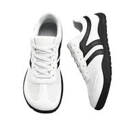 AONEGOLD Barefoot Shoes Barefoot Shoes Wide Casual Lace Up Retro Zero Drop Lightweight Running Trainers Non-Slip Walking Shoes (2626 White,9UK)