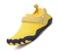 AONEGOLD Kids Water Shoes Girls Boys Quick Drying Aqua Breathable Barefoot Shoes Non-Slip Lightweight Beach Trainers for Outdoor Swimming Pool Water Park (Yellow,3.5 UK)