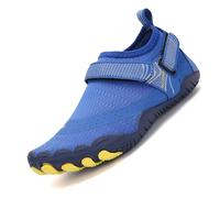AONEGOLD Kids Water Shoes Girls Boys Quick Drying Aqua Breathable Barefoot Shoes Non-Slip Lightweight Beach Trainers for Outdoor Swimming Pool Water Park (Blue,1 UK)