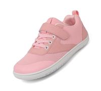 AONEGOLD Kids Wide Toe Barefoot Shoes Boys Non-Slip Breathable Minimalist Trail Running Shoes Girls Outdoor Wide Walking Sneakers (Pink,1UK)
