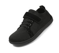 AONEGOLD Kids Wide Toe Barefoot Shoes Boys Non-Slip Breathable Minimalist Trail Running Shoes Girls Outdoor Wide Walking Sneakers (006 Black,10UK Child)