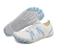 AONEGOLD Water Shoes Mens Womens Lightweight Hike Barefoot Shoes Outdoor Non-Slip Aqua Sneakers Quick Dry Breathable Comfortable Footwear for Fitness Beach Surfing (White,8 UK)