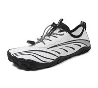 AONEGOLD Water Shoes Mens Womens Lightweight Hike Barefoot Shoes Outdoor Non-Slip Aqua Sneakers Quick Dry Breathable Comfortable Footwear for Fitness Beach Surfing (White Black,6.5 UK)
