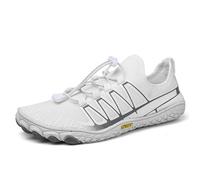 AONEGOLD Water Shoes - Quick Dry Aqua Shoes for Men & Women - Barefoot, Breathable, Lightweight - Perfect for Yoga, Snorkeling, Surfing, Beach & Fitness (White, Size 7.5)